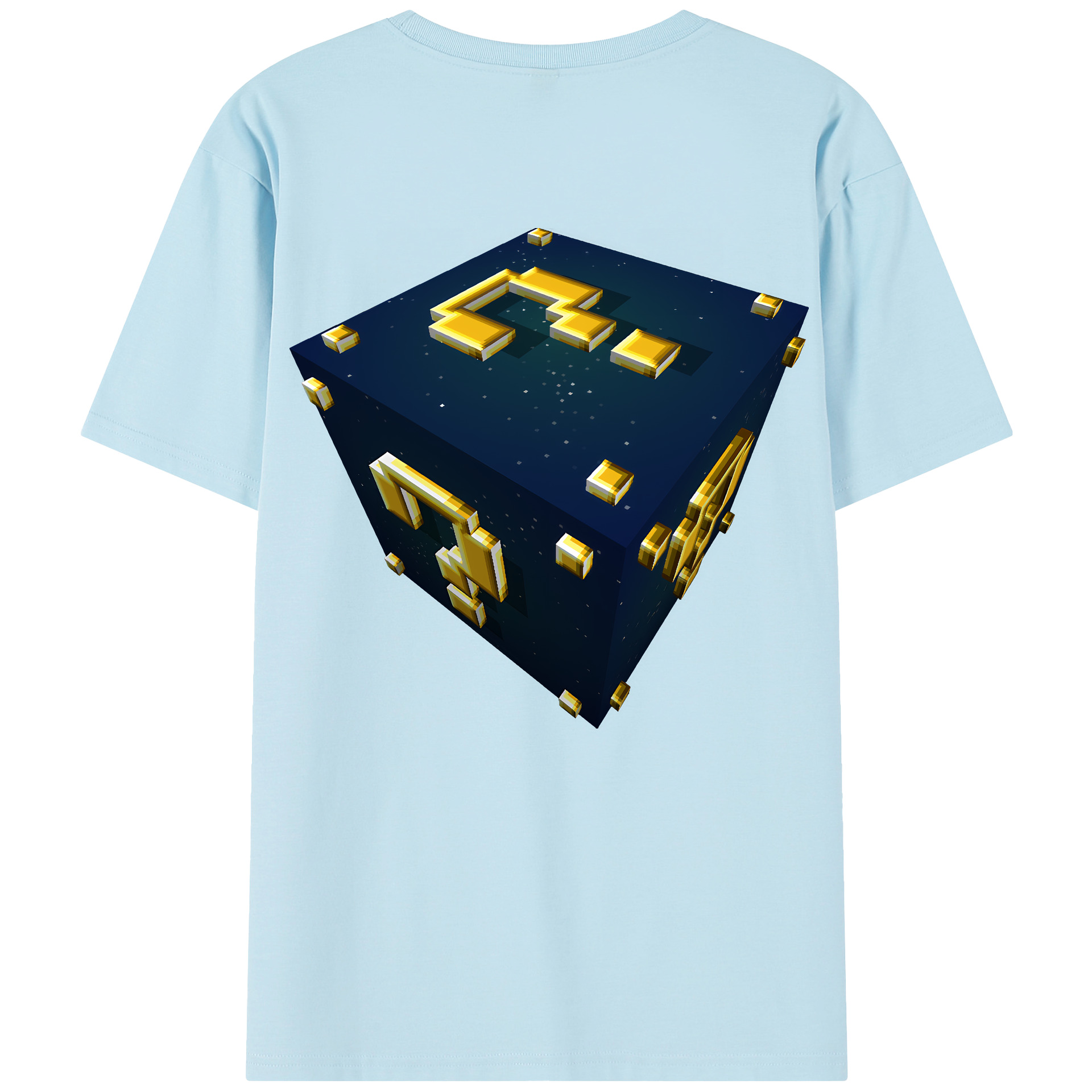 （画像用） マインクラフト ブロックの世界 Minecraft MC Block world 綿100％半袖Tシャツ（背面プリント）